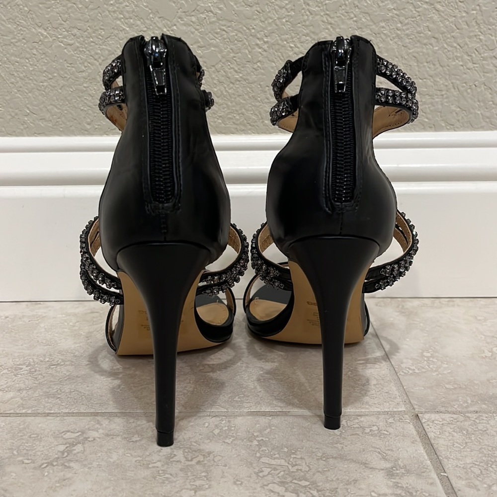 Express Black and Silver Strappy Heels - Picture 3 of 6